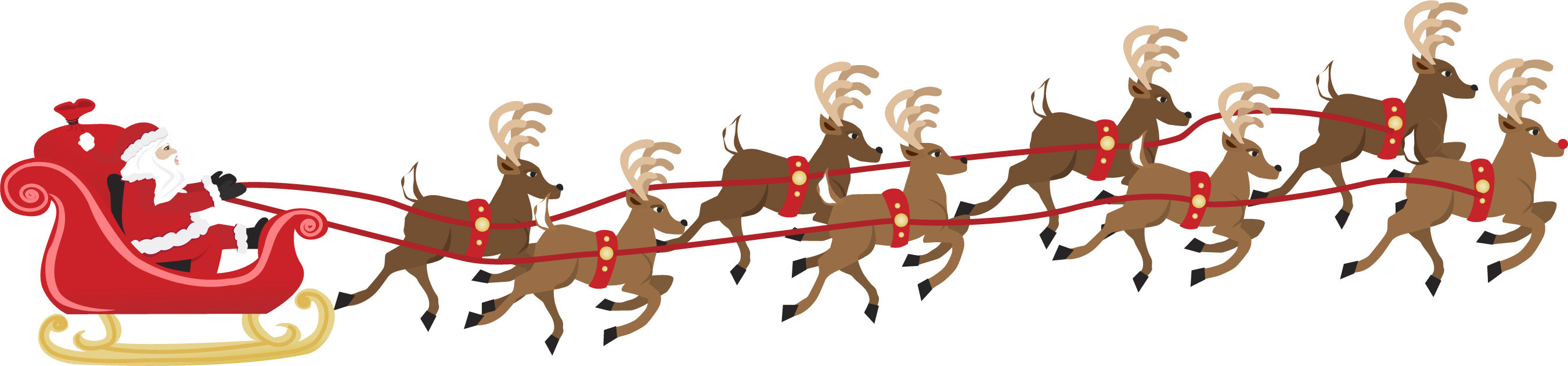 reindeers pulling sleigh graphic little wonderland childcare